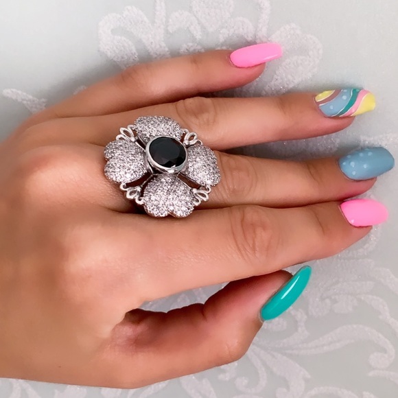 New Silver Vintage and Black Onix Ring - Picture 1 of 6